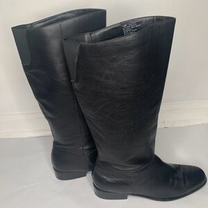 Worthington Black Leather Knee-High Women's Boots